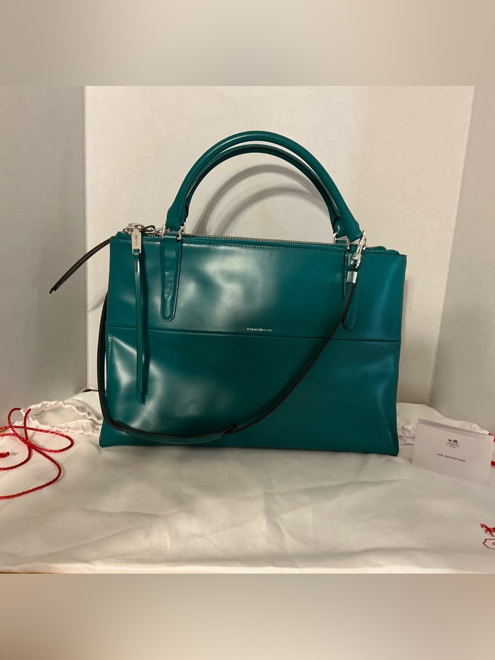 Coach Medium Borough Crossbody Satchel in Rich Teal - Picture 3 of 15